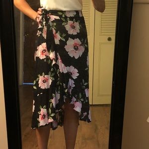 Floral wrap skirt